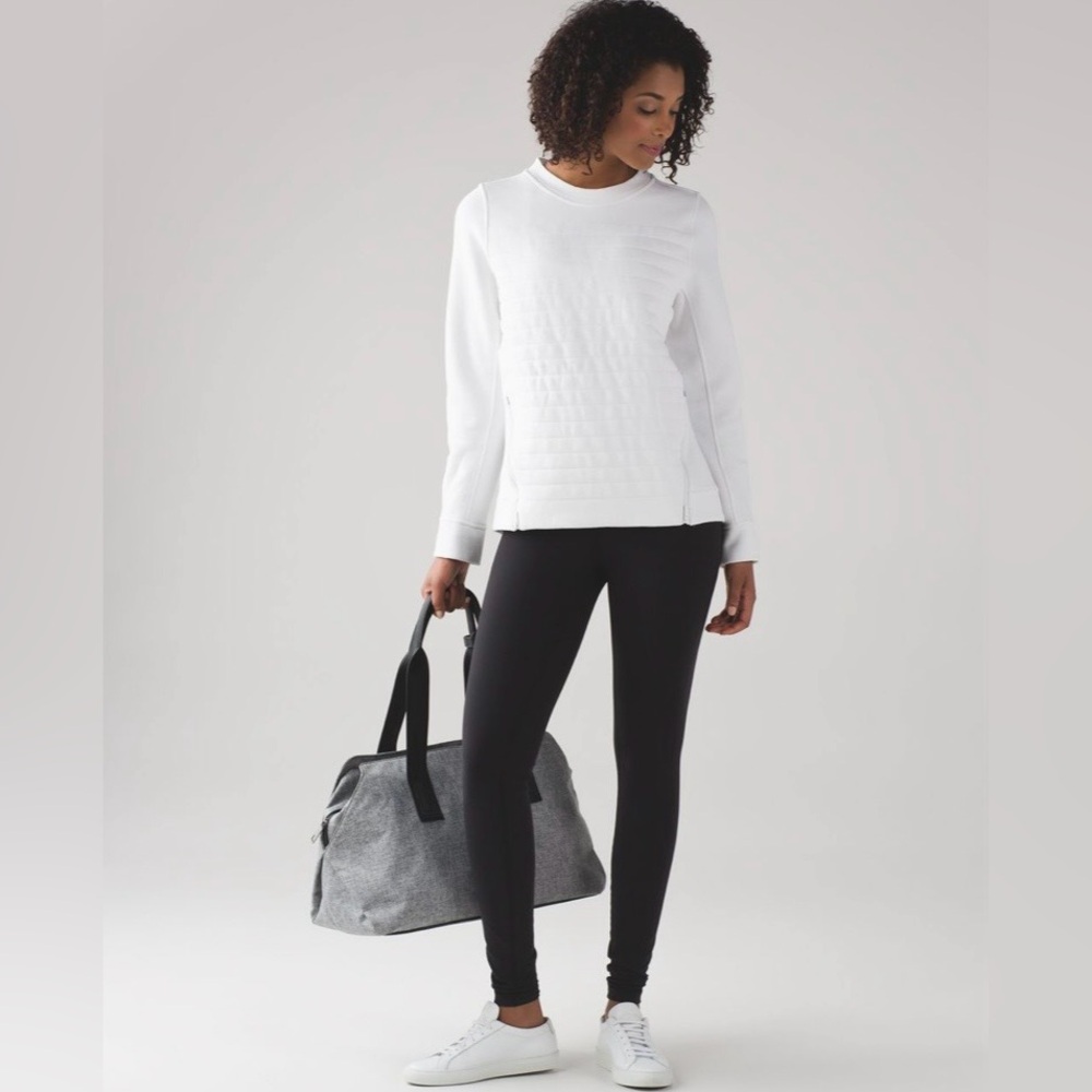 Lululemon Fleece Be True Crew | White | Size 6 | Quilted | EUC